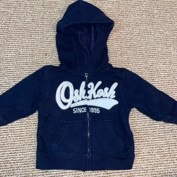 Oshkosh Bgosh 9 month navy blue full zip hoodie