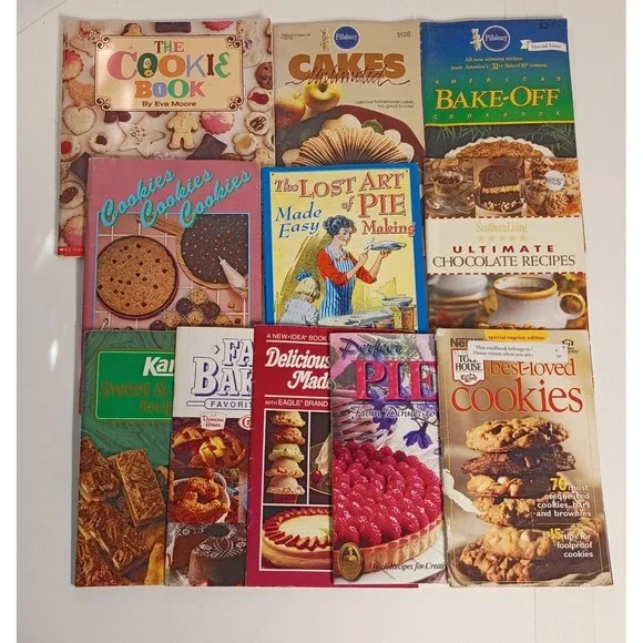 Lot of 11 Dessert Cookbooks Recipe Cook Booklets Paperback, Cookies Nestle Karo