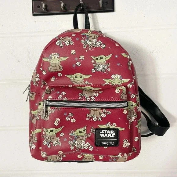 NWOT Loungefly Exclusive Star Wars Mandalorian Grogu Floral Mini Backpack