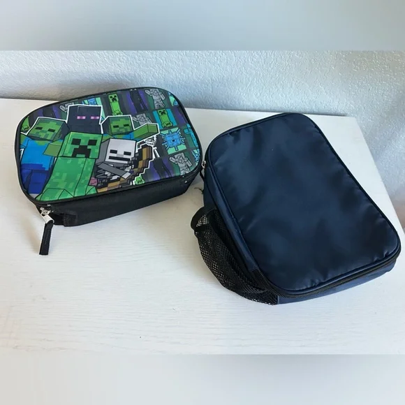 Minecraft‎ Themed and Navy Blue Kids lunch bags