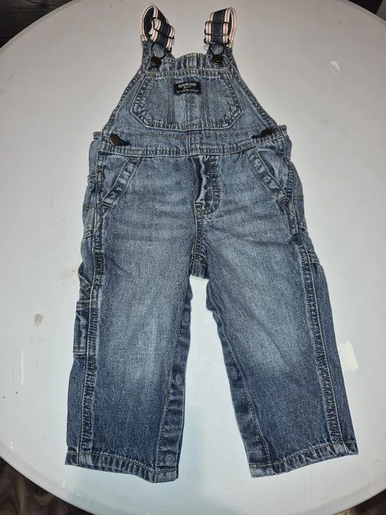 OshKosh B'gosh Blue Denim Overalls Size 9-12 Months
