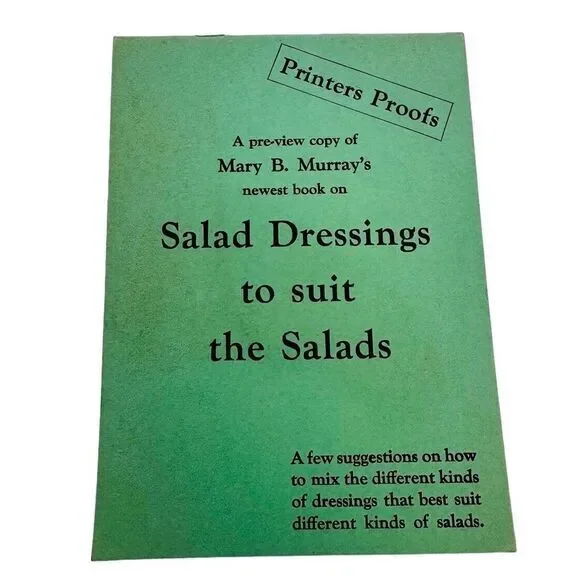 Mary B. Murray's Salad Cookbook WESSON OIL Vintage Recipe Booklet Printers Proof