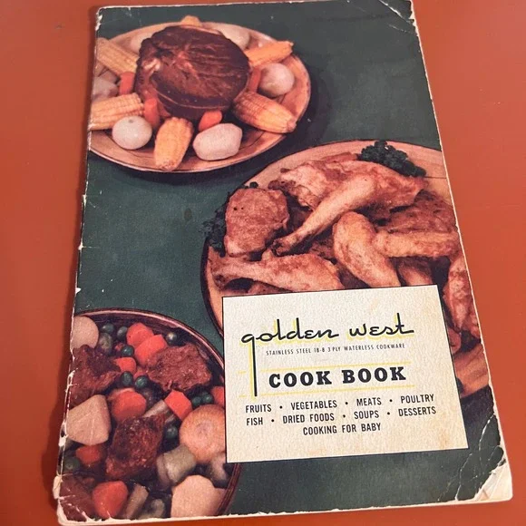 Vintage Golden West Cook Book Stainless Steel Waterless Cookware Recipe Guide