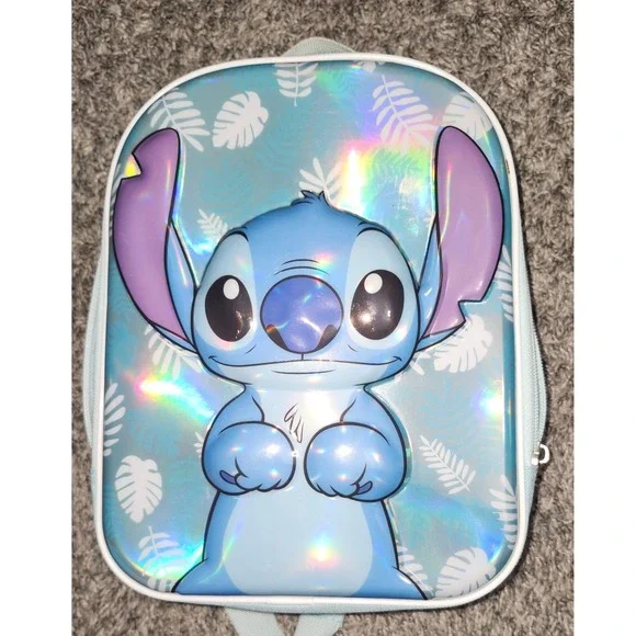 Disney Lilo and Stitch Iridescent‎ Mini Backpack Light Blue Kids Bag 3D Graphic