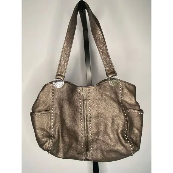 Brighton Andie bronze leather Pretty Tough‎ collection studded shoulder bag