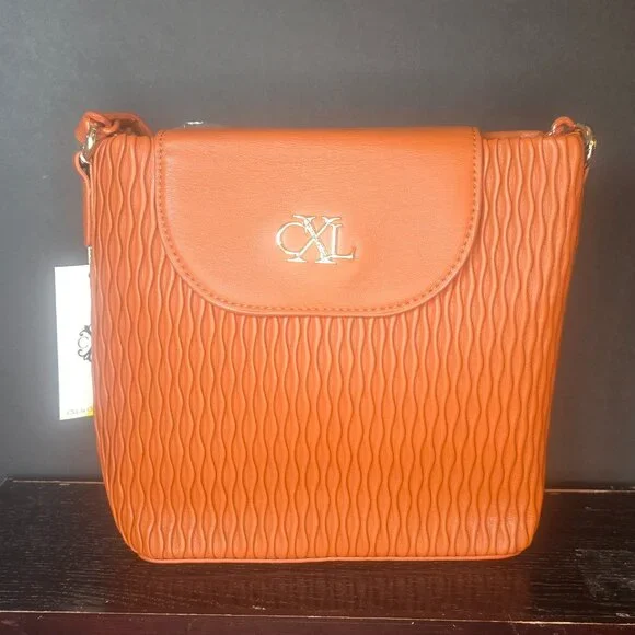 NWT CXL by Christian Lacroix-RITZ Ruching Bucket Handbag Rust color