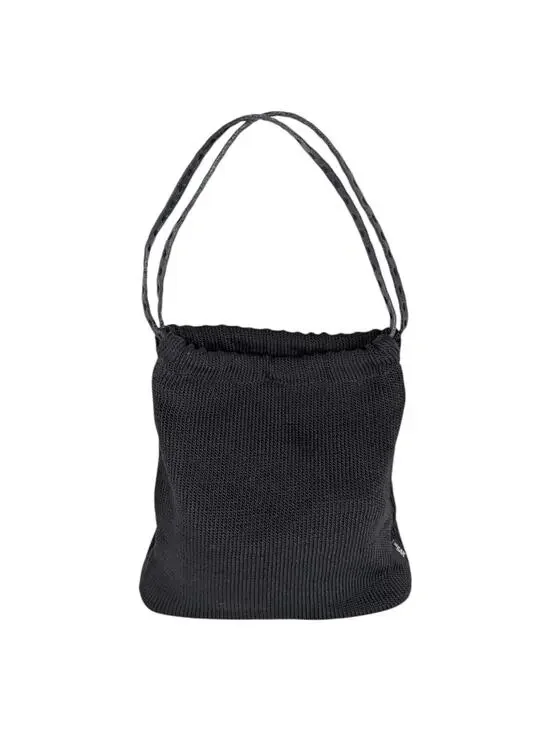 The Sak Black Crochet Knit Hobo Bag Y2K Boho Minimalist Leather Strap