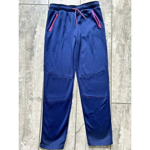 OshKosh Girls Athletic Pants‎ Knit Size 10/12 - Navy Pink With Pockets Stretch