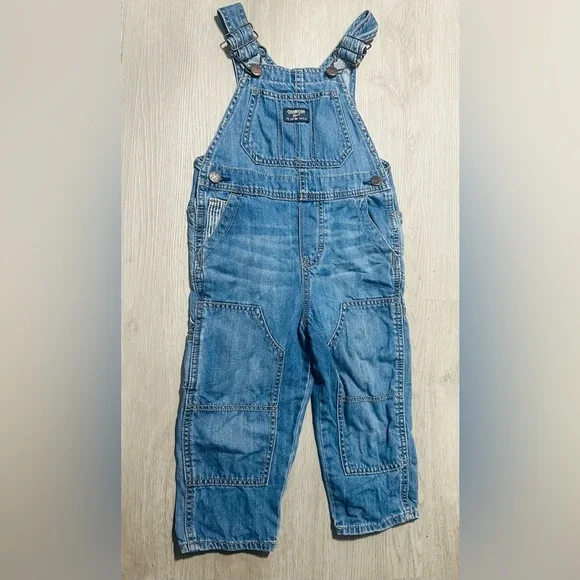 Vintage‎ OshKosh B'gosh Unisex 3T Denim Bib Vestbak Overalls Genuine Classic EUC