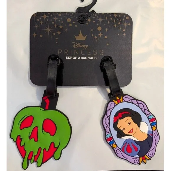Disney Snow White and Poison Apple Set of 2 Luggage Bag Tags NWT