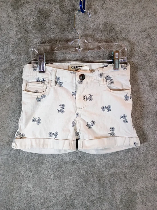 OshKosh B'gosh Girls Shorts with Navy Bike Print Size 6