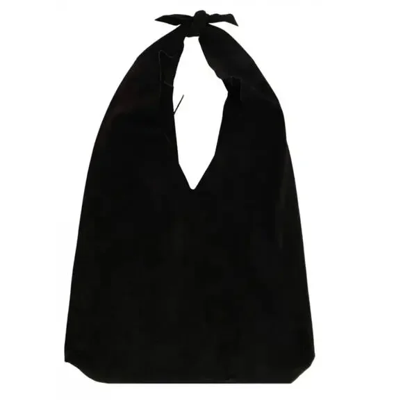 The Row Suede Bindle Bag Black Slouchy Sack Knotted Shoulder Strap Authentic