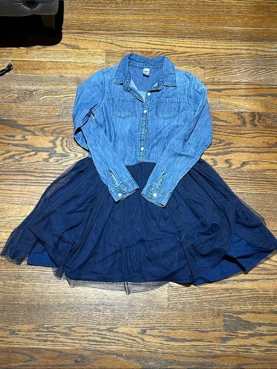 OshKosh B'gosh Blue Denim Jacket with Navy Tulle Skirt