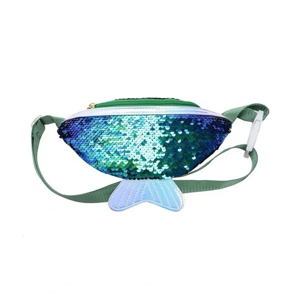 Kids‎ Glitter Crossbody/Coin Purse Bags Girls Sequin Fish Tail NEW! Blue!! 🐟