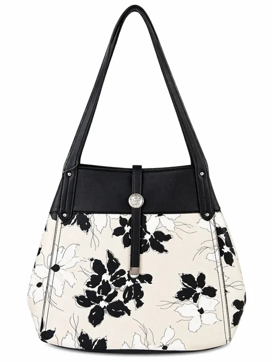 Chaps Black & White Floral Shoulder Bag women’s purse, feminine bag