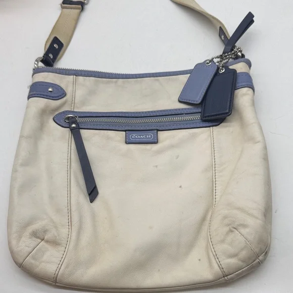 Coach Off White and Navy Crossbody Bag As is Condition CP9340