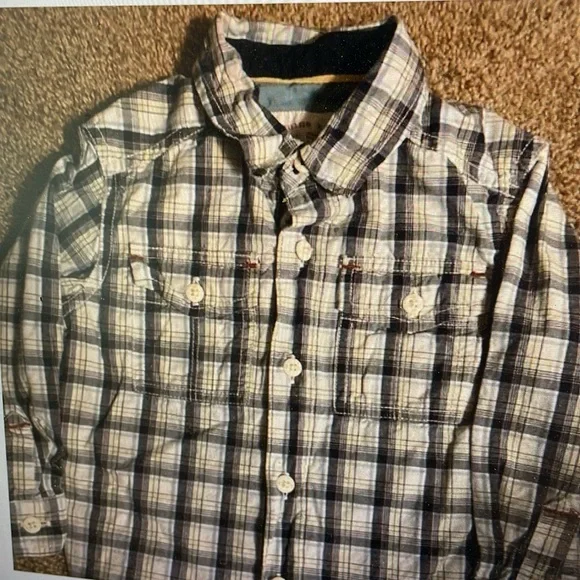 OshKosh B'gosh  button down long sleeve plaid shirt 24M