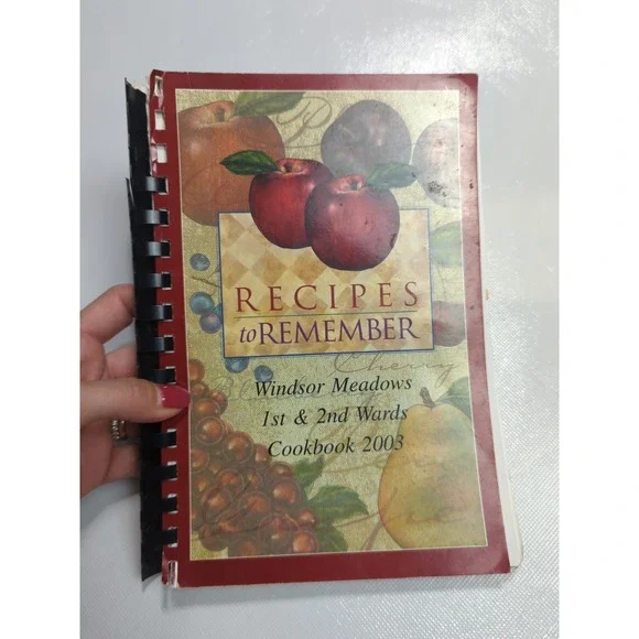 Windsor Meadows Relief Society 1st 2nd Wards Cookbook LDS Mormon Spiral 2003‎