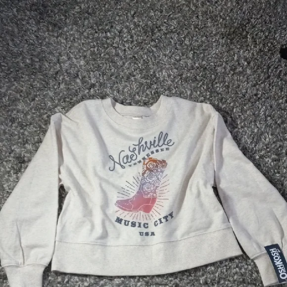 Kids OshKosh B'gosh Classic Cream Sweatshirt NWT Size10 Girl