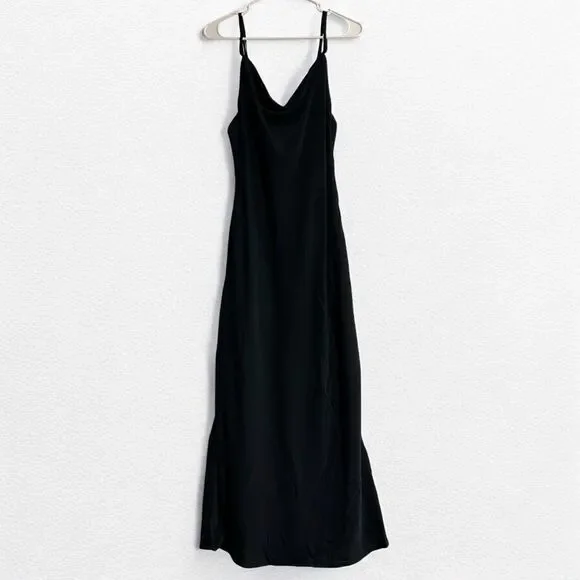 Abercrombie & Fitch Bias Cut Mermaid Slip Maxi Dress Black Size Small