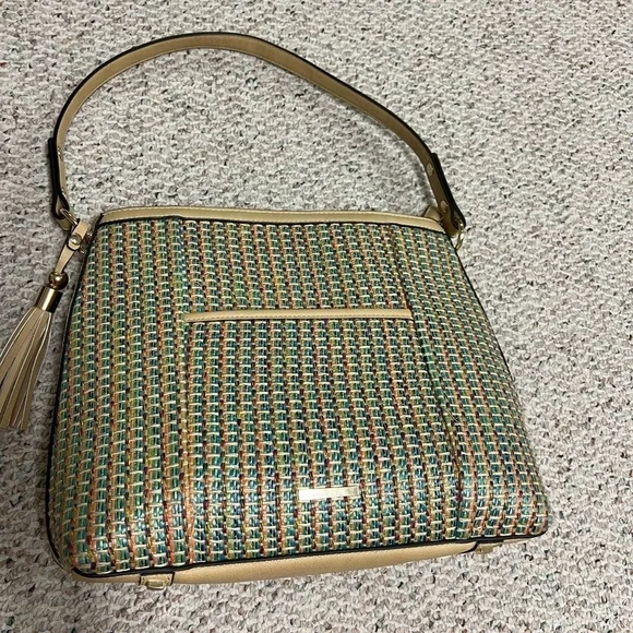 Simply Noelle Large Shoulder Bag Multicolor with Webbing Detail.