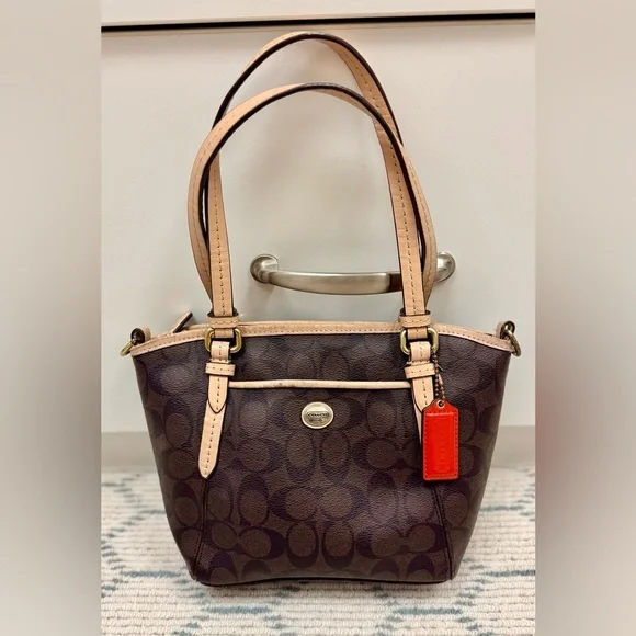 COACH Vintage Y2K Classic Signature Monogram Brown Coated Canvas Shoulder Bag