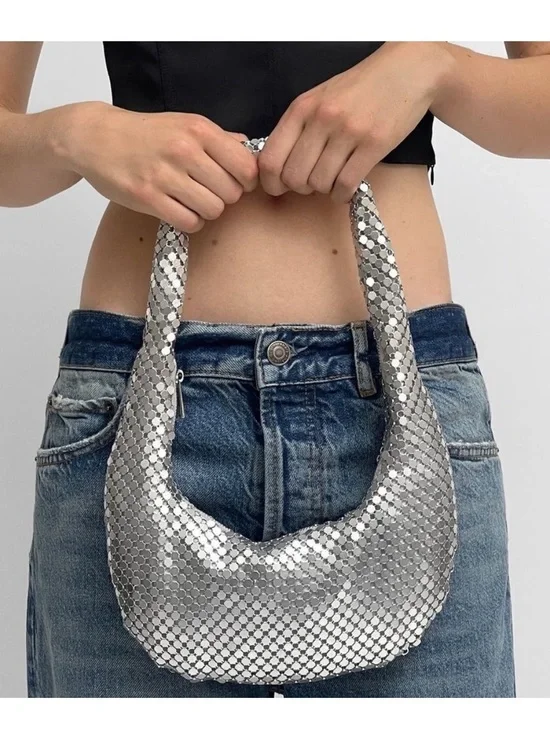 ZARA Metallic Mesh Shoulder Bag