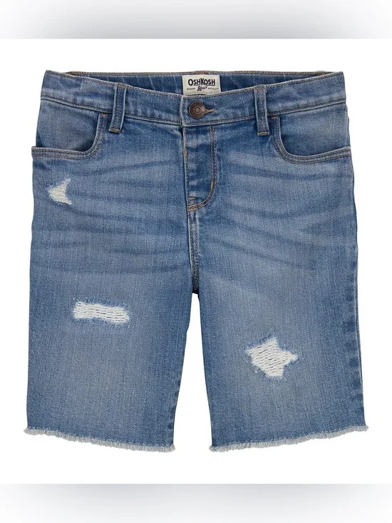 OshKosh B'gosh Kid Girls Denim Shorts Blue 7 NWT IN PACKAGE