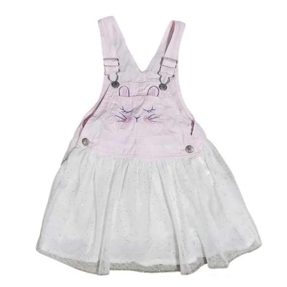 OshKosh B'gosh Toddler Girl Easter Bunny Glitter Jumper Dress 3T