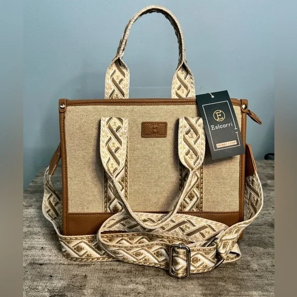 NEW Eslcorri Crossbody Shoulder Bag Guitar Strap Detachable Aztec Western
