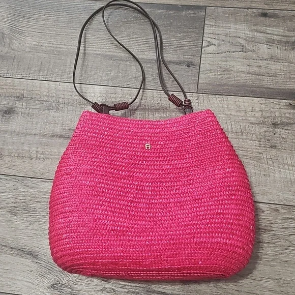 Etienne Aigner Straw Shoulder Bag Tote