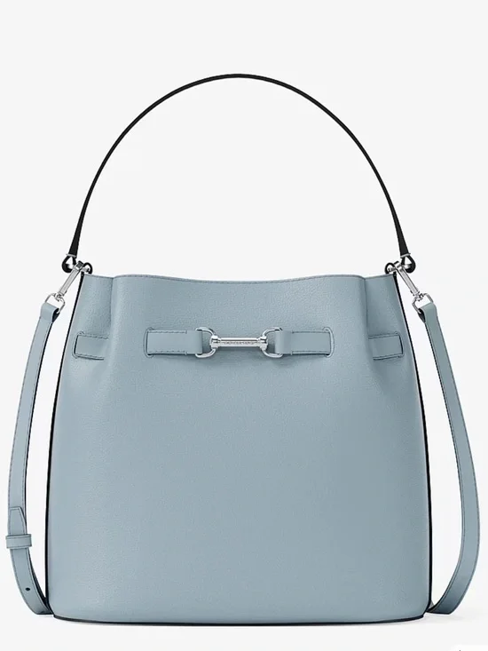 Michael Kors Carson Md Pebbled Leather Convertible Bucket Crossbody Shoulder NWT