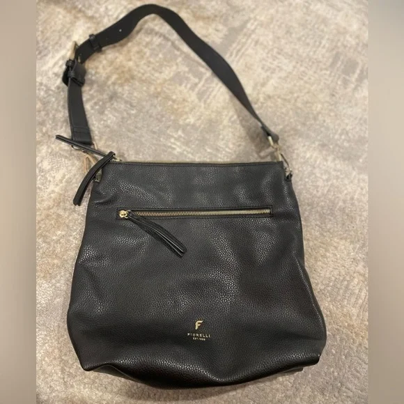 Fiorelli Women's Black Handbag Purse Faux Pebbled Leather Shoulder Bag