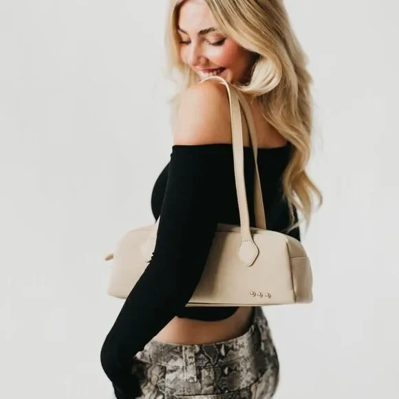 Pretty Simple Sally Suede Barrel Bag/Oat