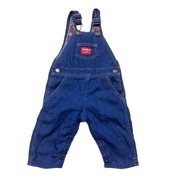Vintage OshKosh B'gosh Vestbak Baby Overalls 12 Months Blue Unisex