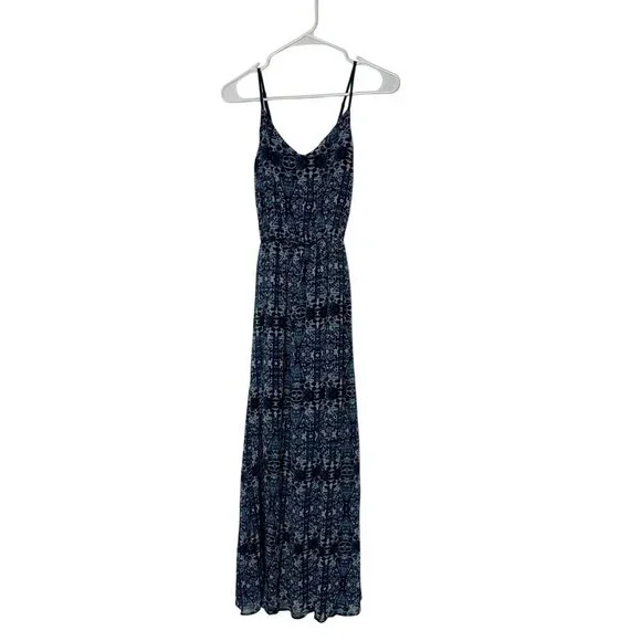 Abercrombie & Fitch Blue Printed Spaghetti Strap Maxi Dress XS