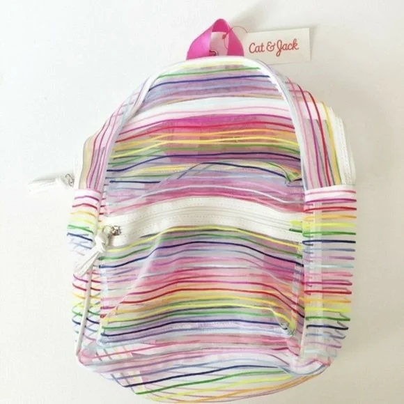 Cat & Jack Rainbow Stripe Mesh Backpack