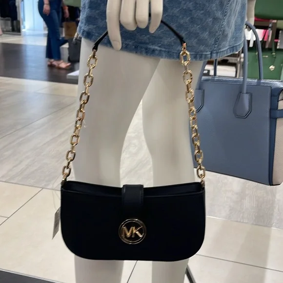 MICHAEL KORS Carmen Small Shoulder Bag Black  NWT