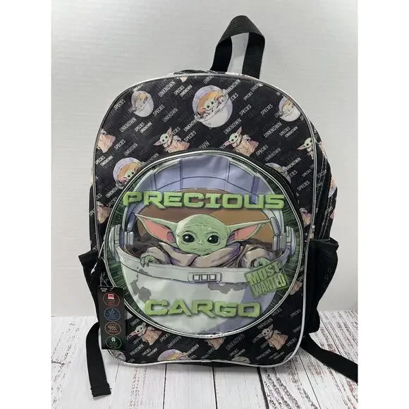 Star Wars Mandalorian Baby Yoda Reflective‎ Backpack Laptop 17