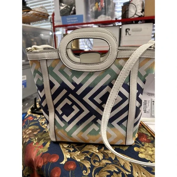 liz claiborne shoulder bag Multi Colored‎ Logo Tie Dye Snap Closure