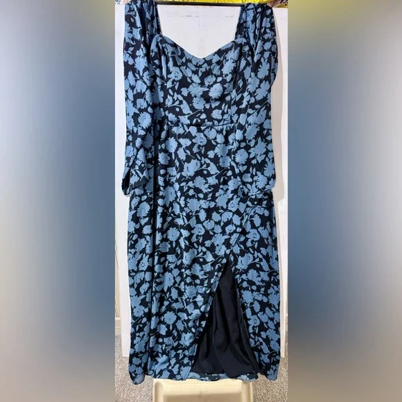 Abercrombie & Fitch Blue Maxi Dress with Sweetheart Neckline