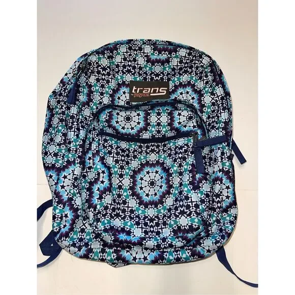 Trans by Jansport Supermax‎ Backpack Navy Blue Moonshine Moroccan 4 Pocket Bag