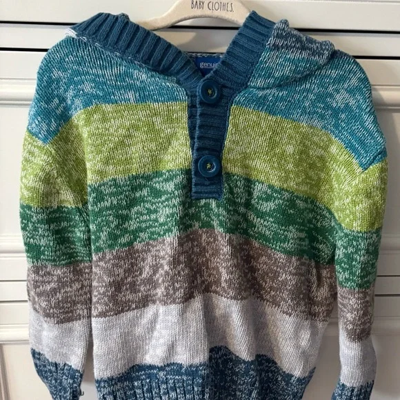 OshKosh B'gosh Multicolor Fisherman Striped Hooded Sweater  size 24mo