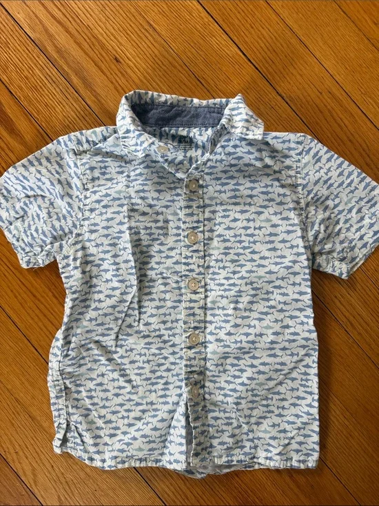 OshKosh B'gosh Light Blue Shark Print Button-Down Shirt