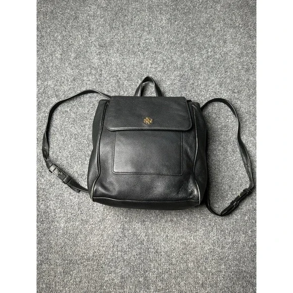 Womens Leather Tory Burch Black Backpack Shoulder‎ Bag, Size One Size