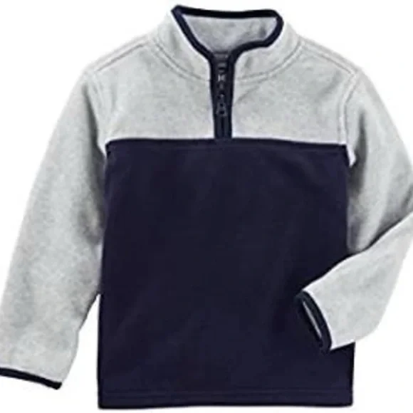 NWOT OshKosh B'gosh Baby Navy & Gray Colorblock Microfleece Cozie | 3T