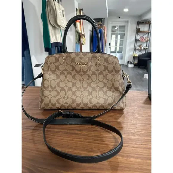 Coach Lillie Carryall Signature Canvas Purse