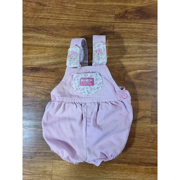 Vintage Oshkosh B'gosh Pink Floral bubble romper size 18 month USA
