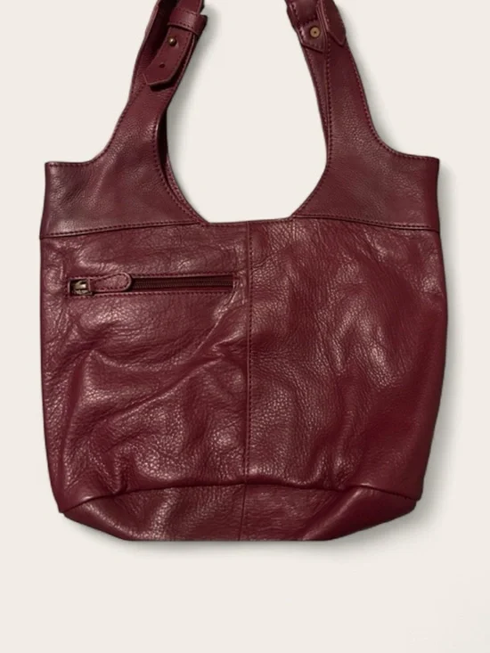 NorthStyle Burgundy Faux Leather Shoulder Bag