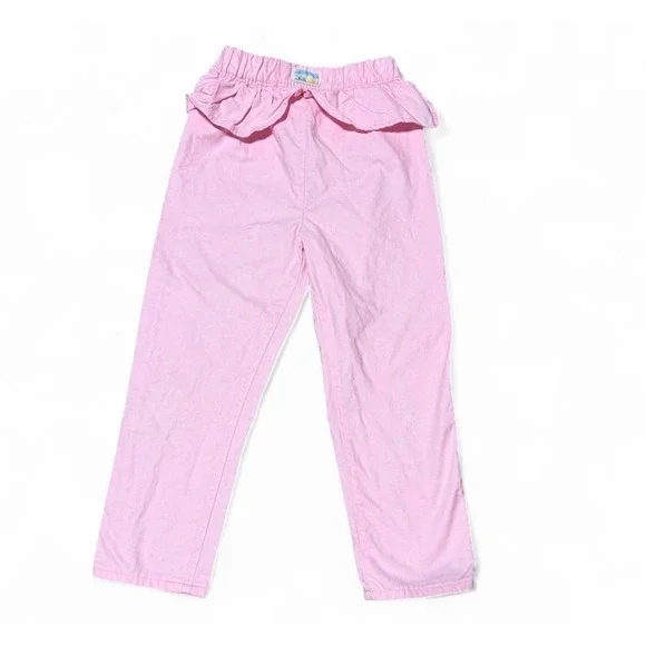 Vintage OshKosh B'Gosh Girls Pink Pants 6 Ruffle Waist Cottagecore Fruit